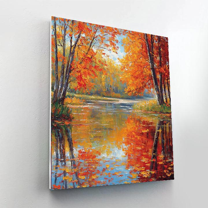 Monet Inspired Autumn Reflections Paint by numbers art
