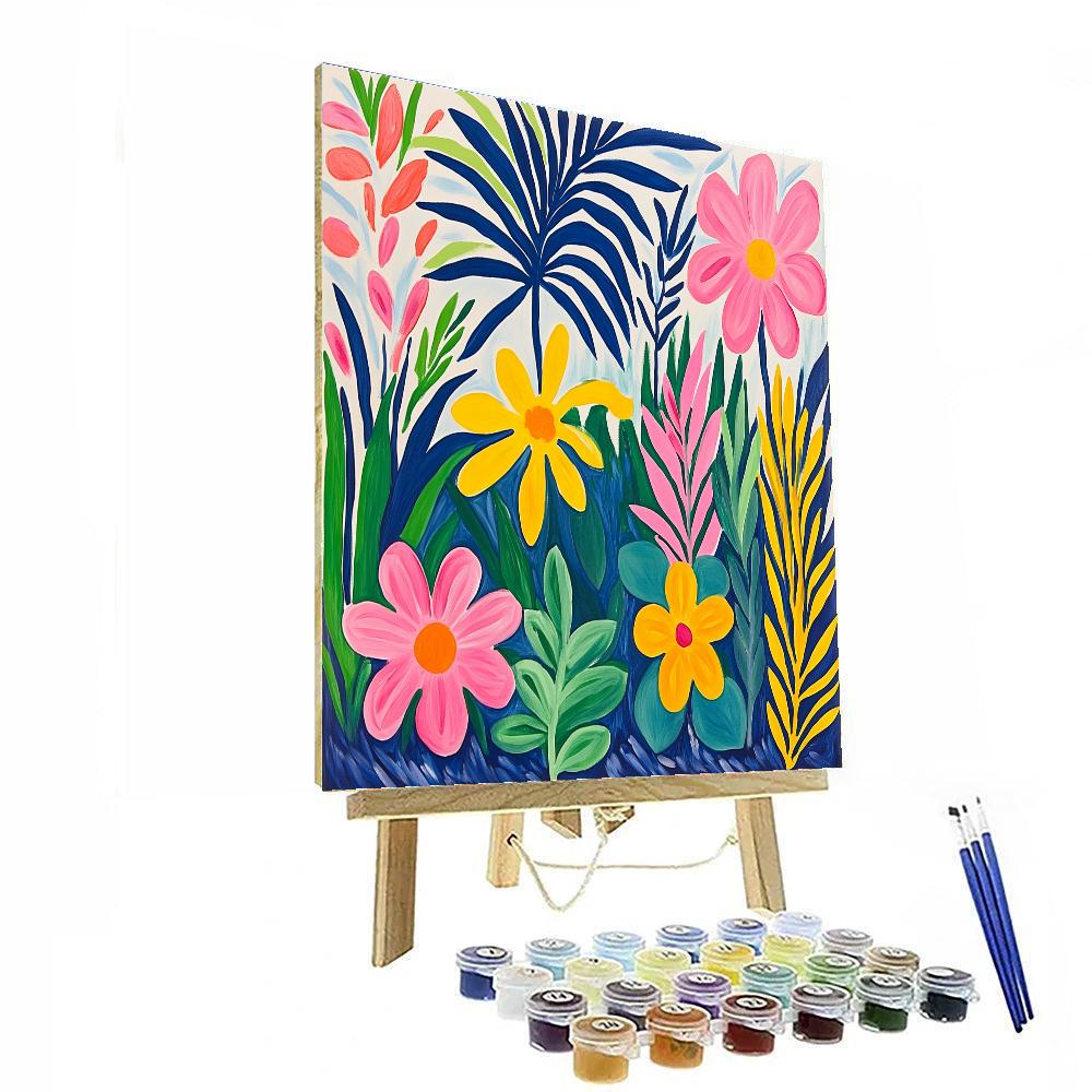 Matisse Inspired Colorful Garden paint by numbers