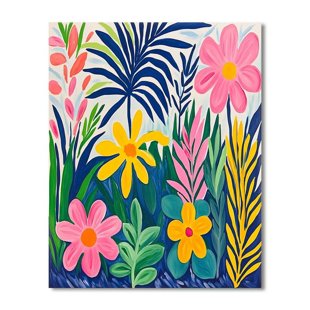 Matisse Inspired Colorful Garden paint by numbers