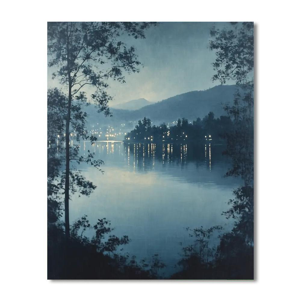Whistler Inspired Nocturne River paint by numbers