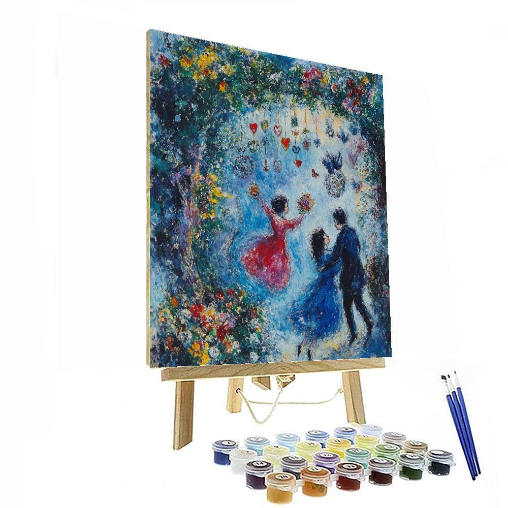 Chagall Inspired Floating Lovers Paint by numbers kits