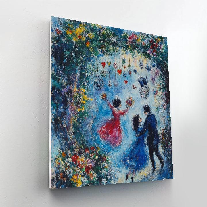 Chagall Inspired Floating Lovers Paint by numbers kits