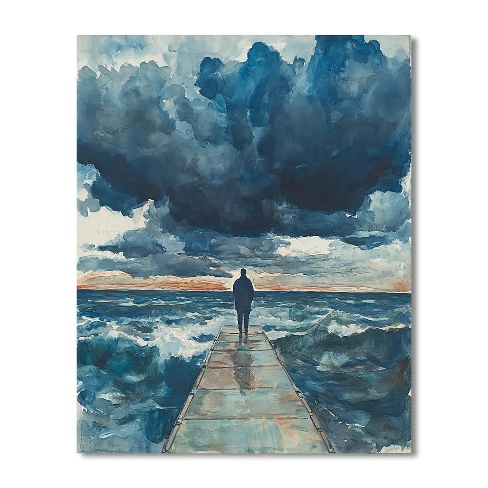 Edvard Munch Inspired Melancholy Reflection Paint by numbers kits