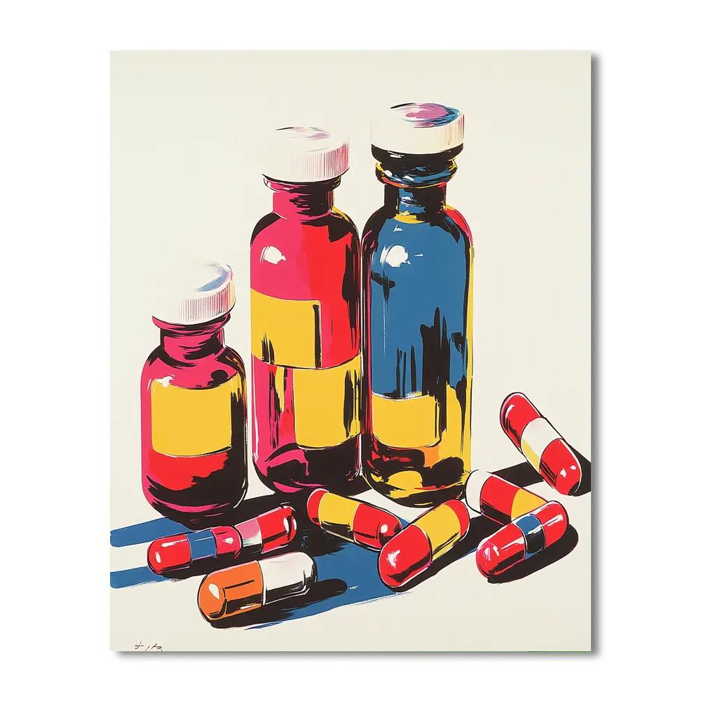 Damien Hirst Inspired Vibrant Medicine paint by color