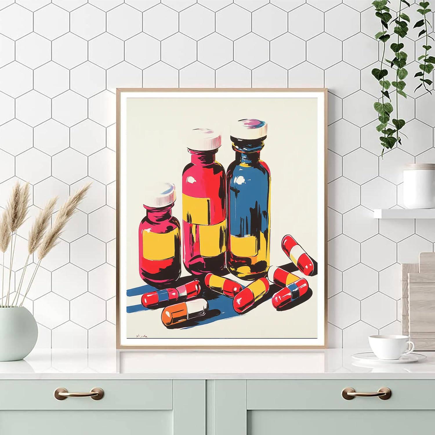 Damien Hirst Inspired Vibrant Medicine paint by color