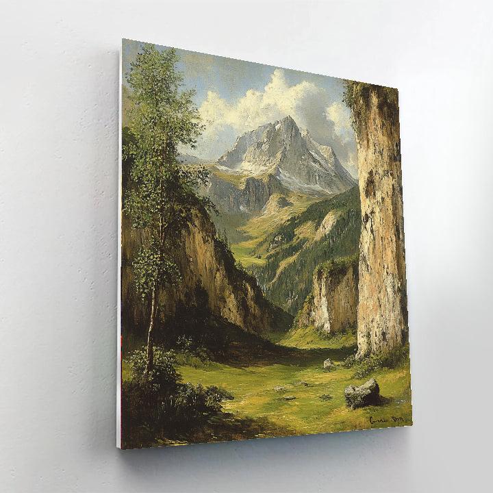 Gustave Courbet Inspired Rugged Landscape Number painting