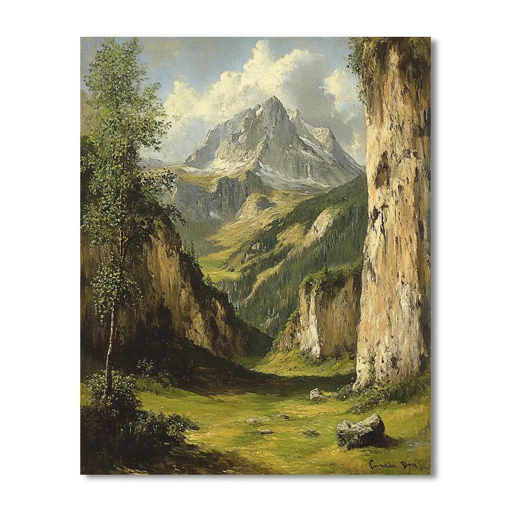 Gustave Courbet Inspired Rugged Landscape Number painting