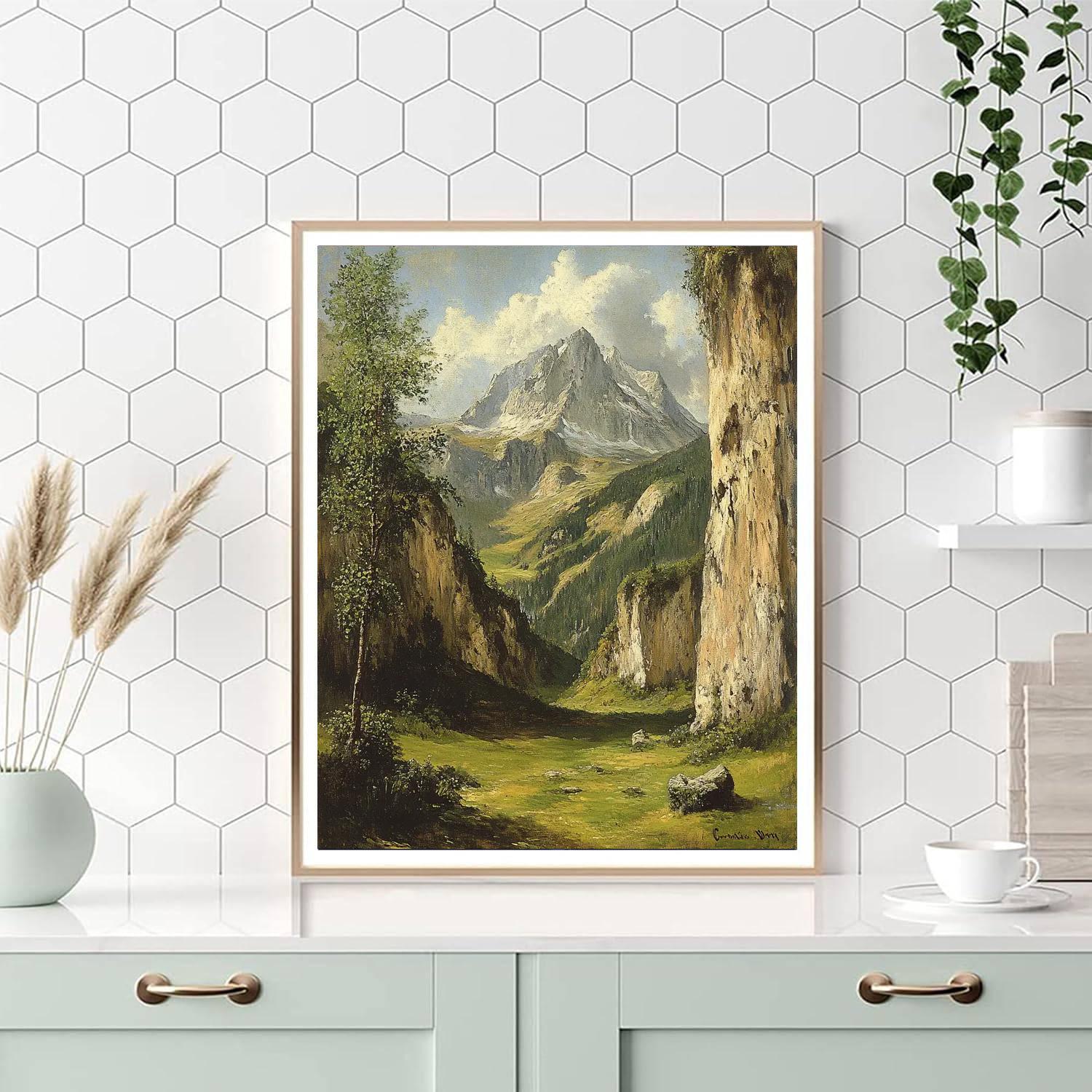 Gustave Courbet Inspired Rugged Landscape Number painting