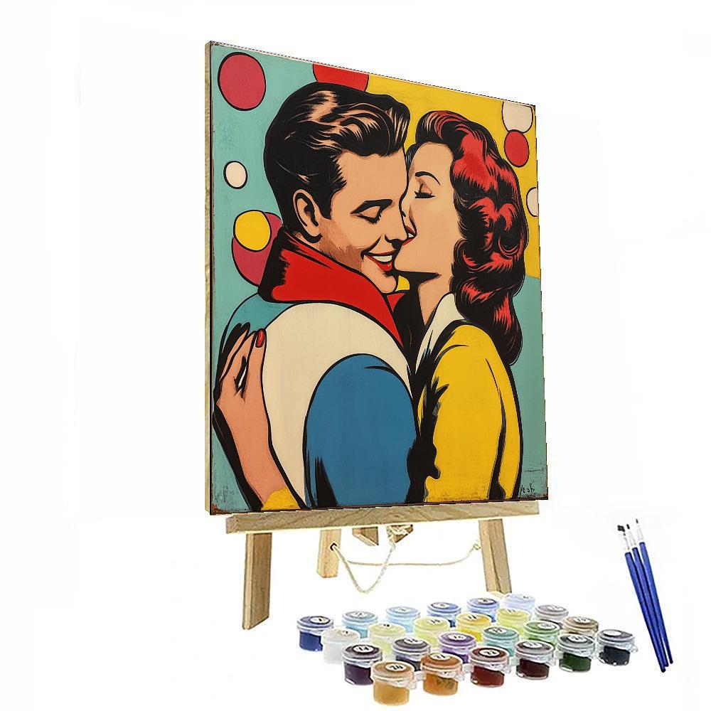 Roy Lichtenstein Inspired Comic Love Number painting