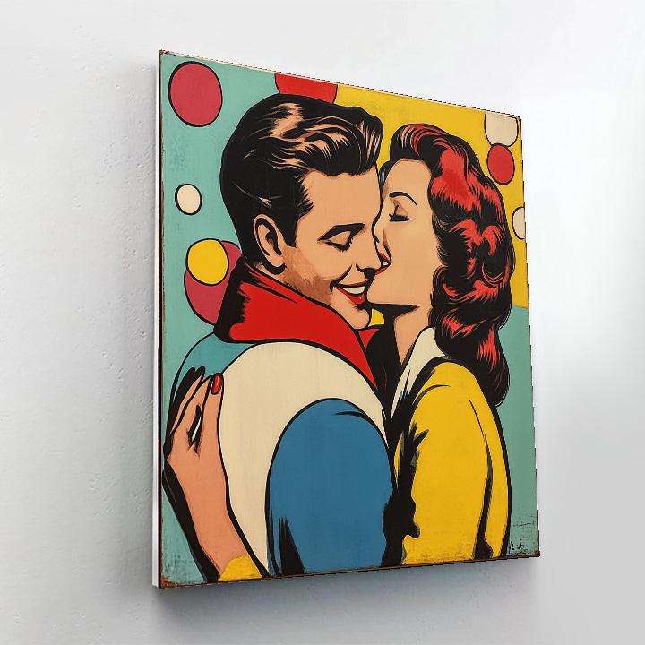 Roy Lichtenstein Inspired Comic Love Number painting