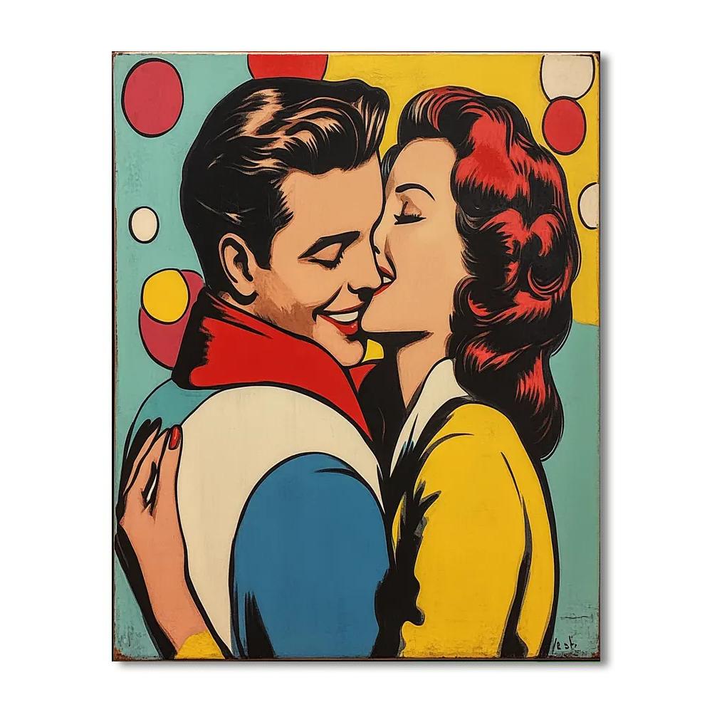 Roy Lichtenstein Inspired Comic Love Number painting