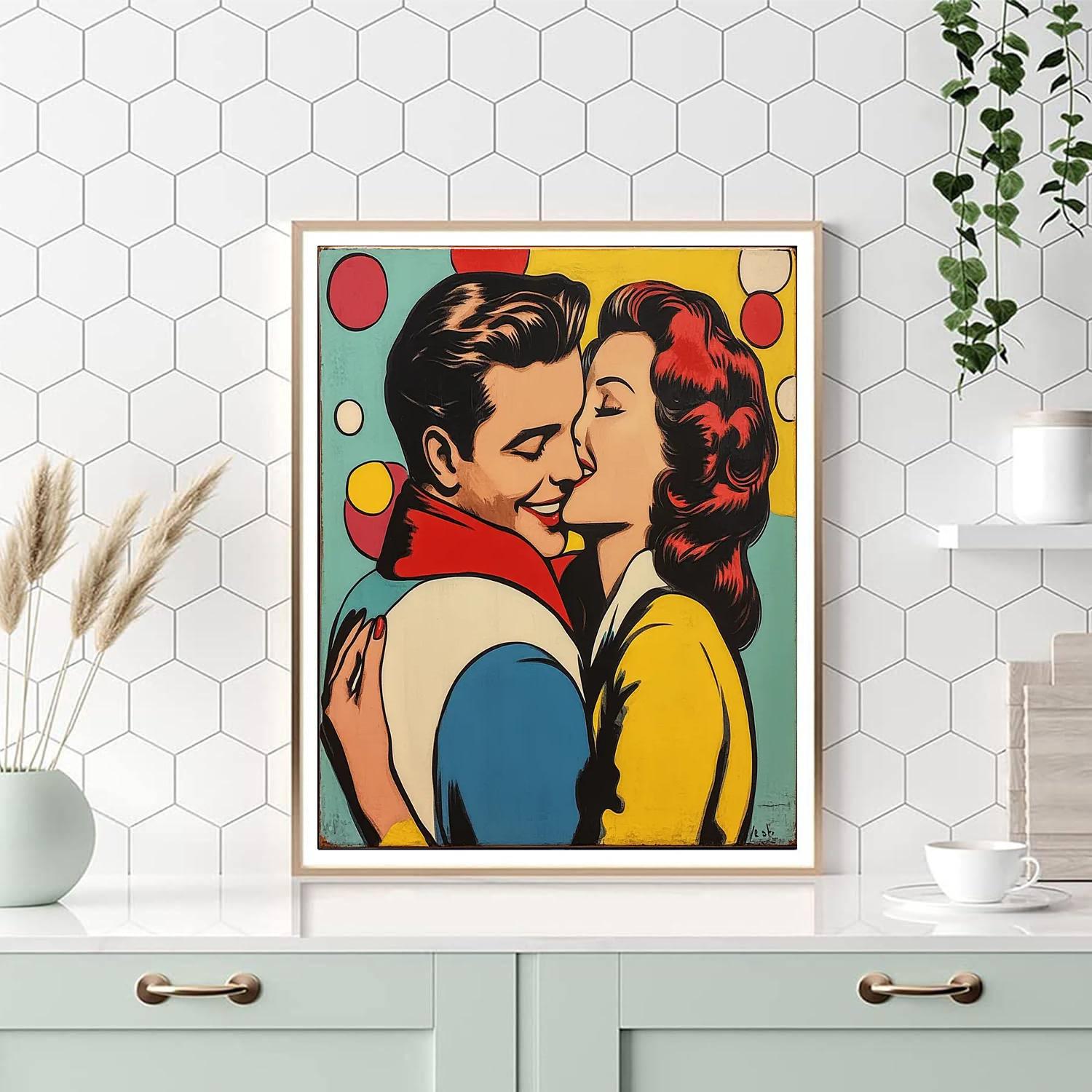 Roy Lichtenstein Inspired Comic Love Number painting
