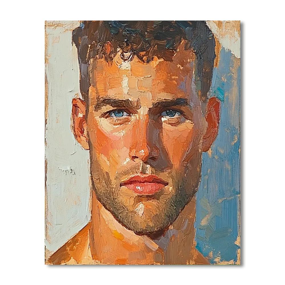 Lucian Freud Inspired Intimate Portrait Paint by numbers art