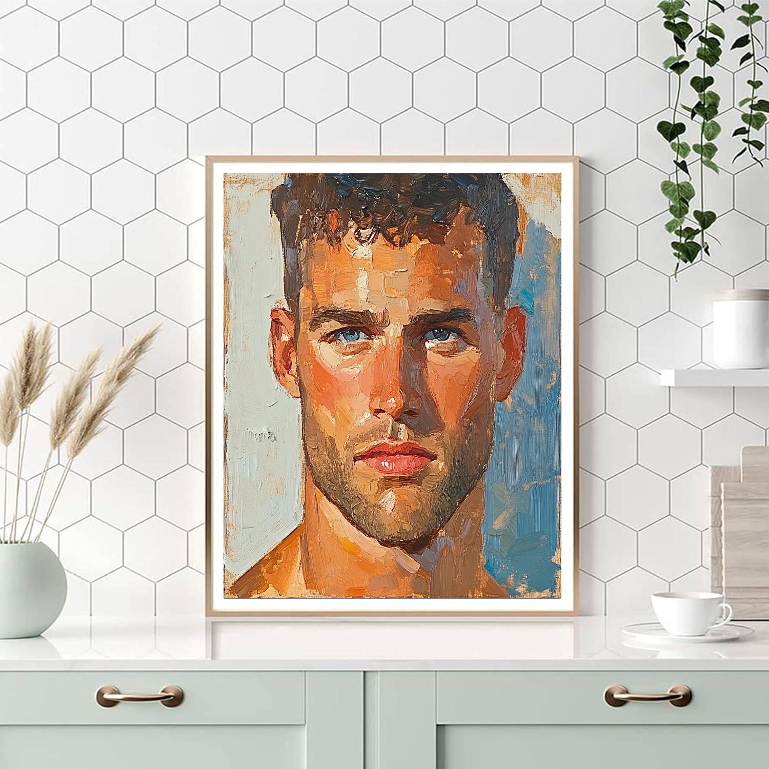 Lucian Freud Inspired Intimate Portrait Paint by numbers art