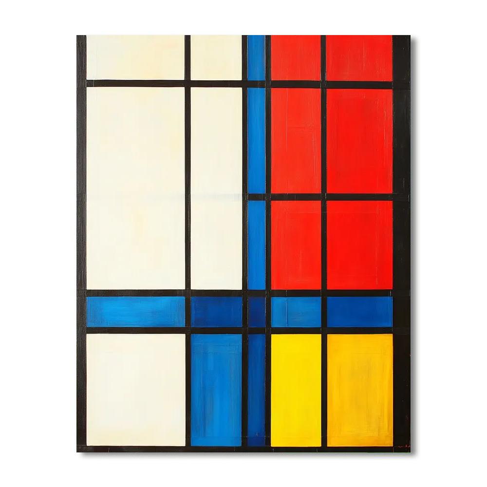 Piet Mondrian Inspired Geometric Symphony paint by number
