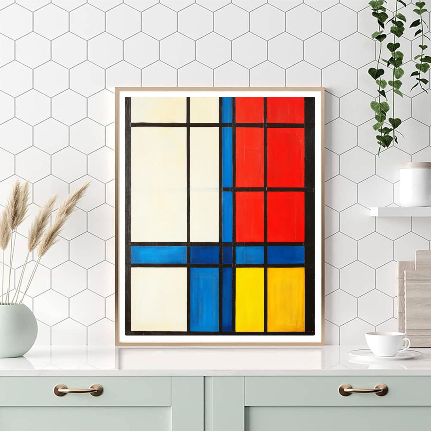 Piet Mondrian Inspired Geometric Symphony paint by number