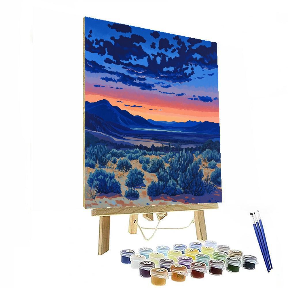 Georgia OKeeffe Inspired Desert Skyline DIY paint by numbers