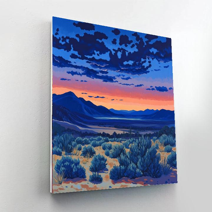 Georgia OKeeffe Inspired Desert Skyline DIY paint by numbers
