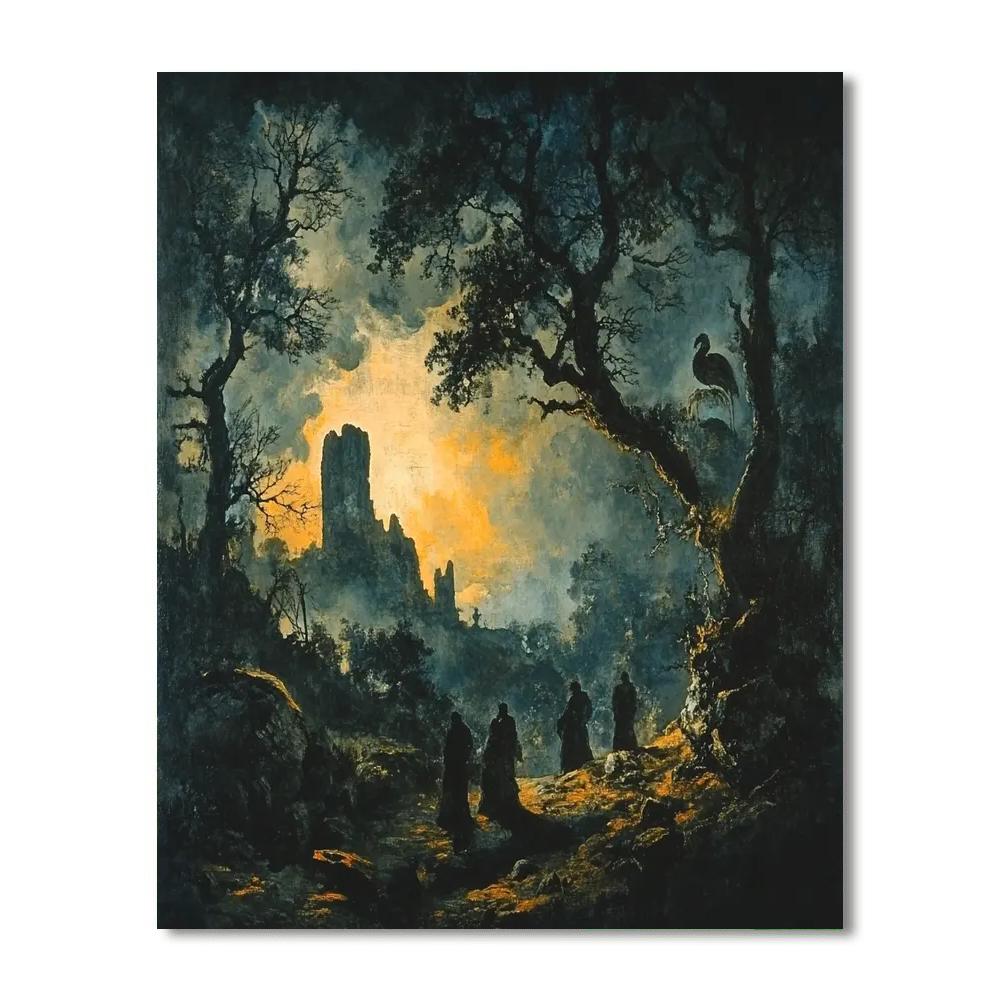 Francisco Goya Inspired Dark Fantasia paint by color