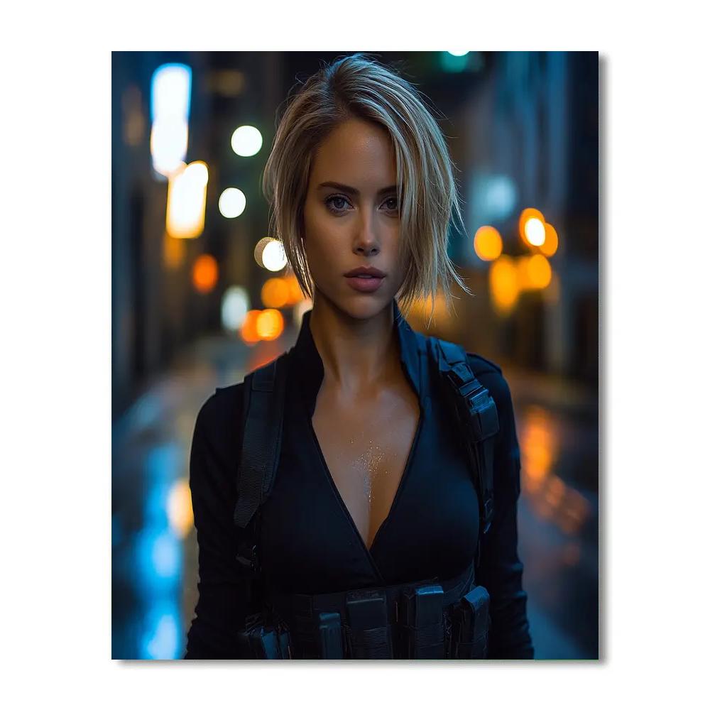 Scarlett Johansson Night Operative Poise Painting by numbers kit