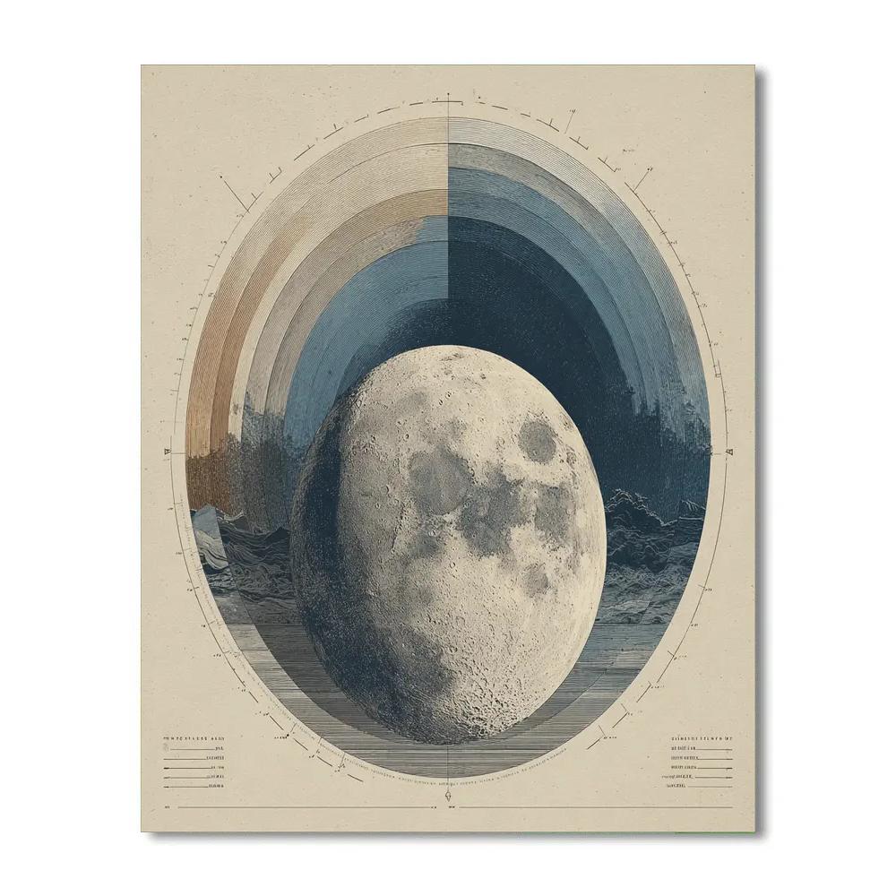 Lunar Cartouche Quiet Halo paint by number