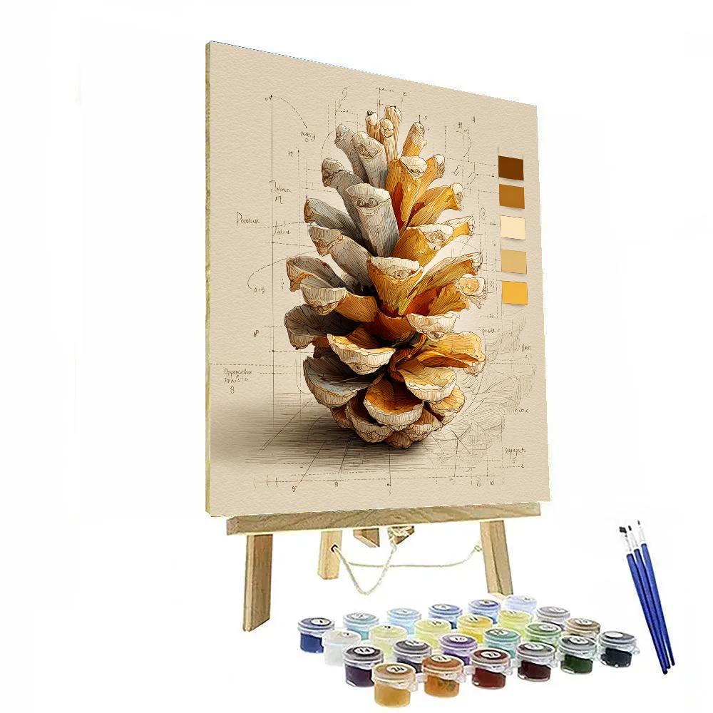Pine Cone Geometry paint by number