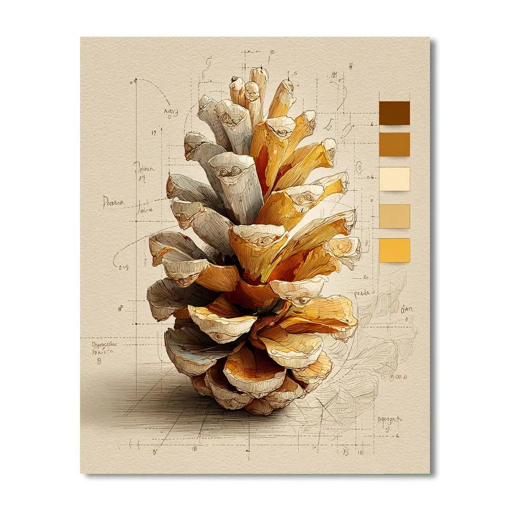 Pine Cone Geometry paint by number