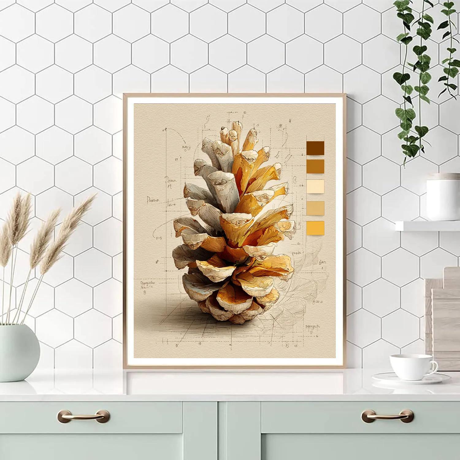 Pine Cone Geometry paint by number
