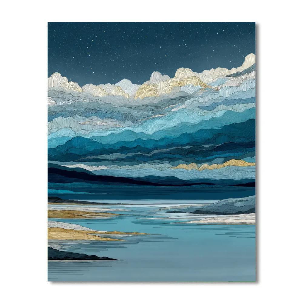 Aurora Above The Still North paint by numbers