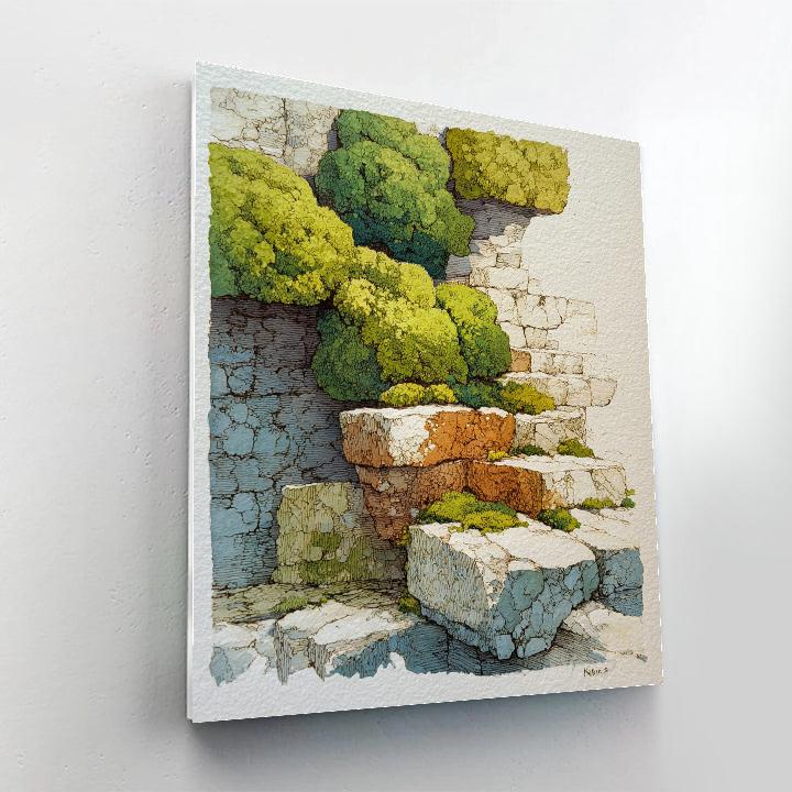 Moss Lattice On Stone paint by numbers