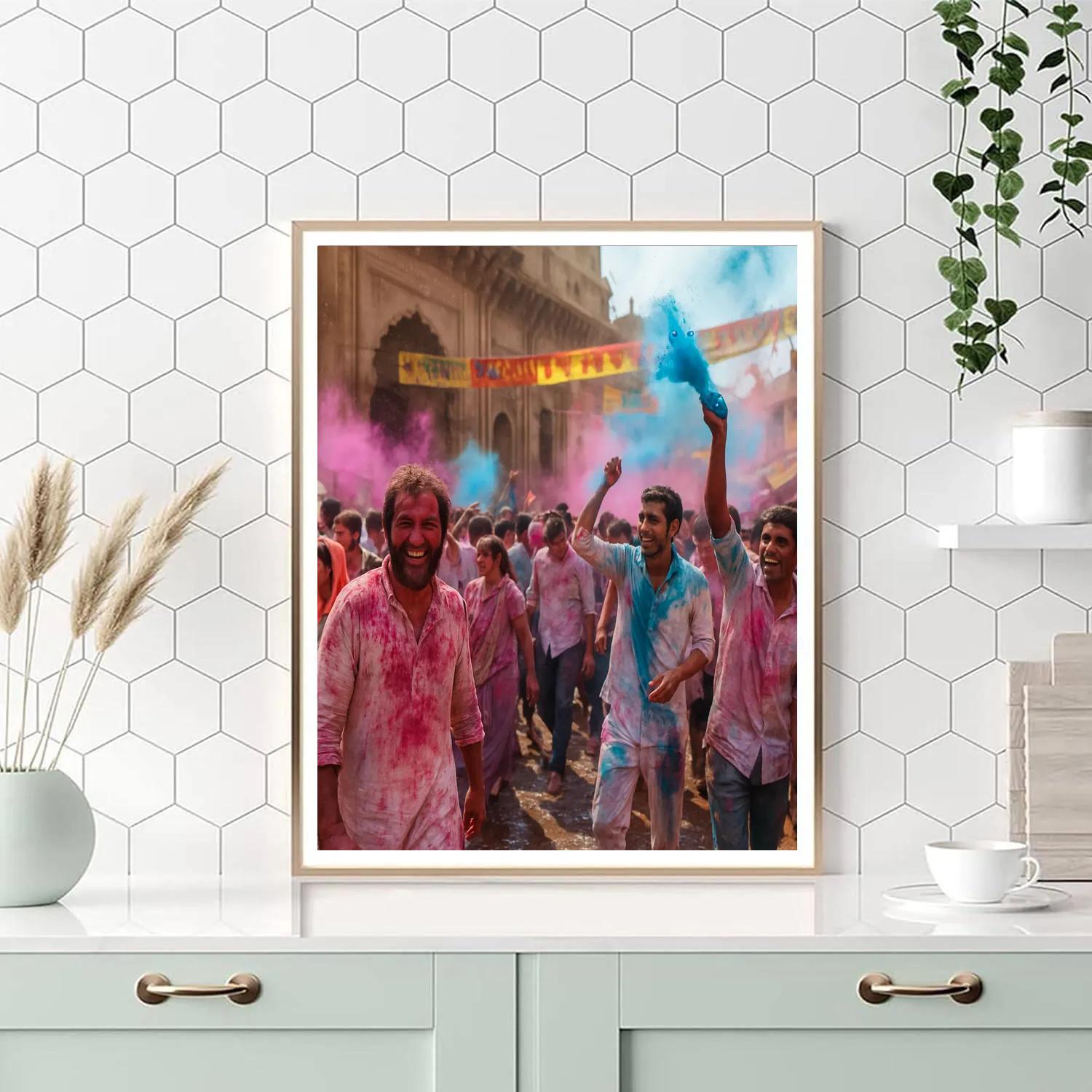 Holi Mathura Street paint by number