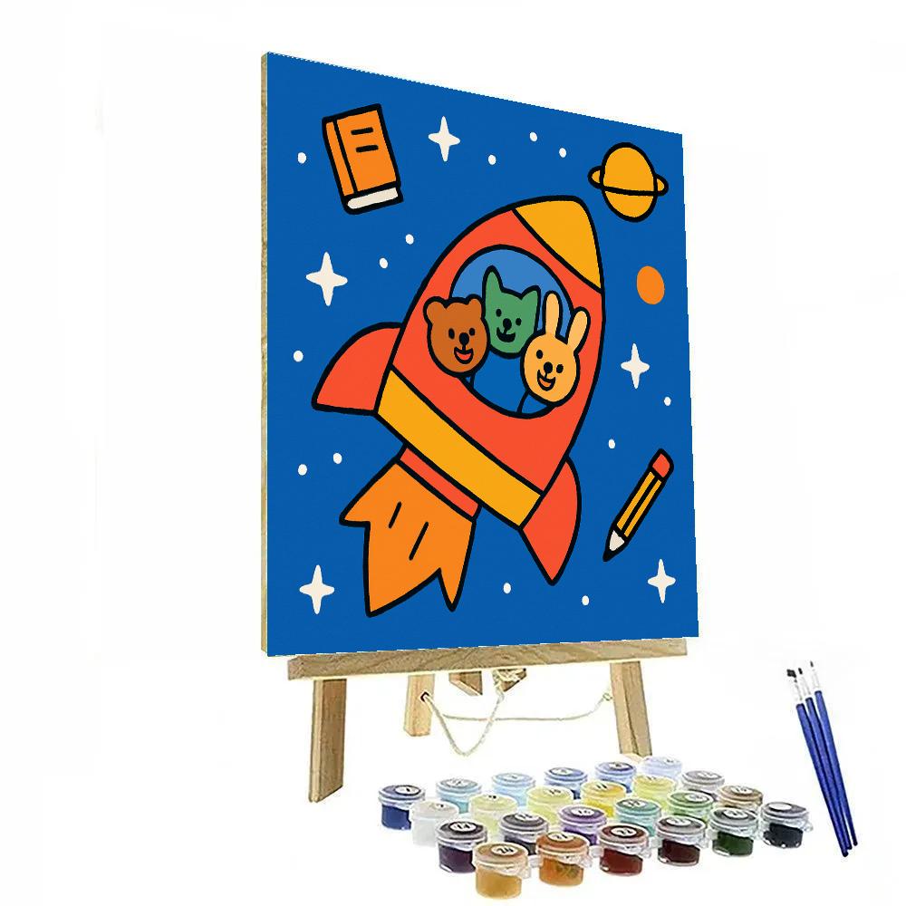 Starry Rocket School painting number kit