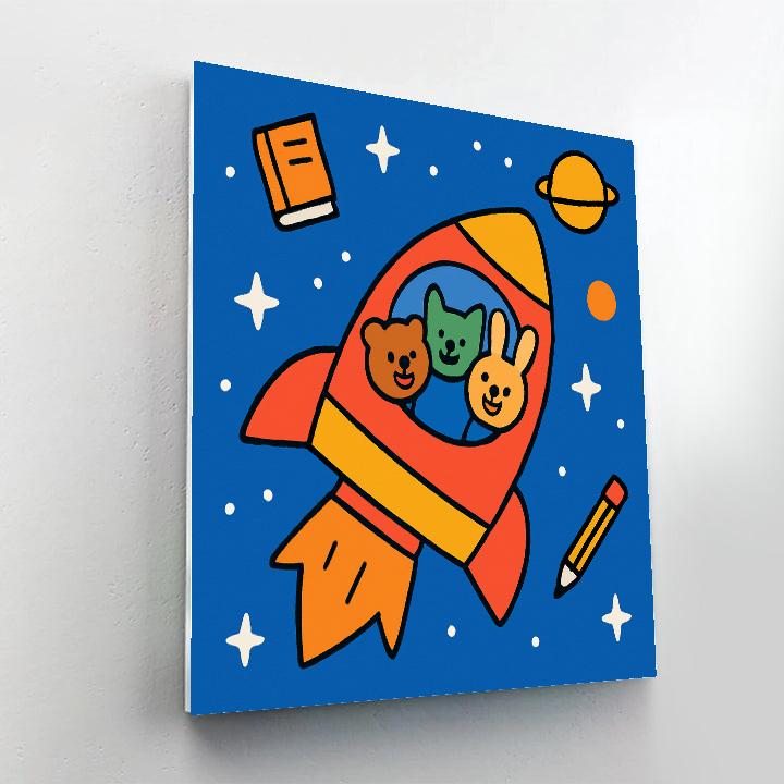 Starry Rocket School painting number kit