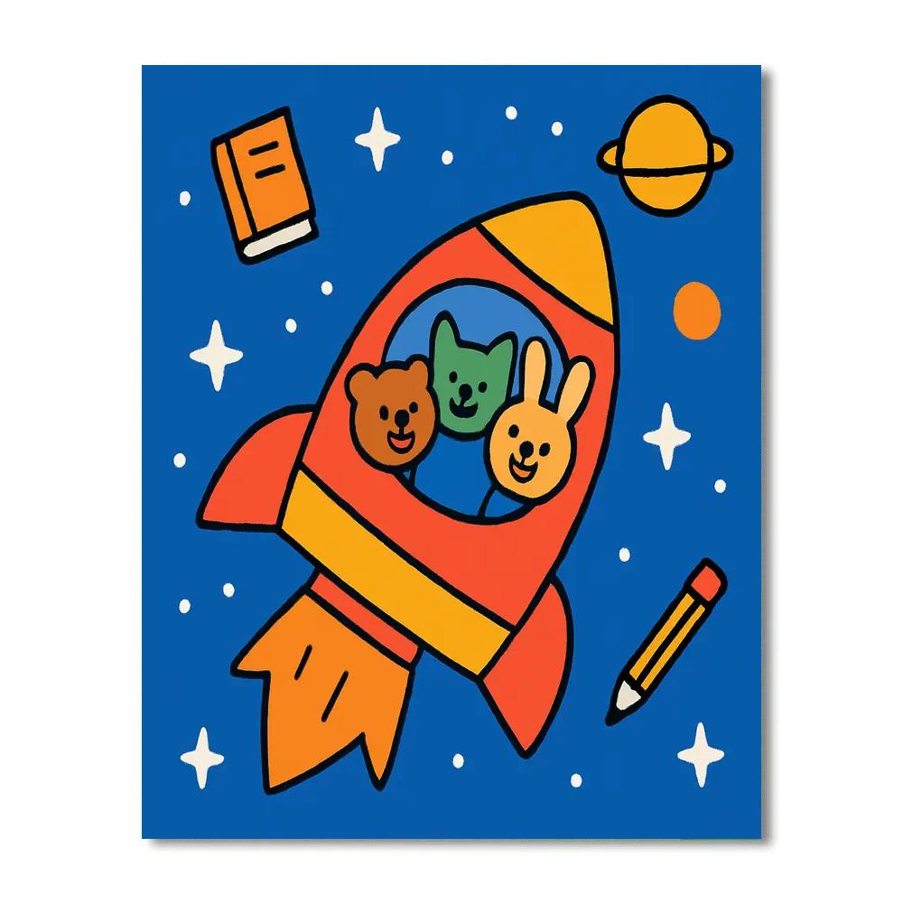 Starry Rocket School painting number kit