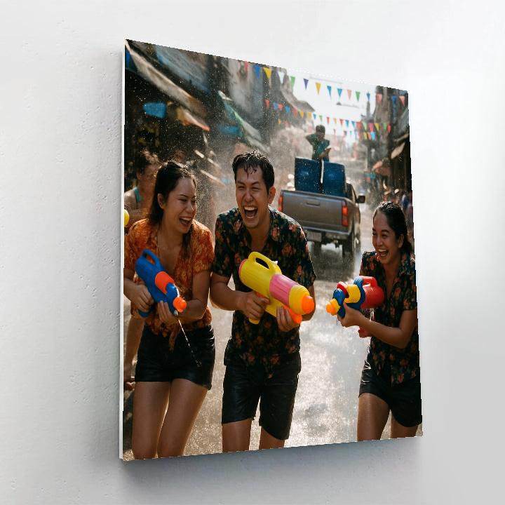 Songkran Water Street paint by number