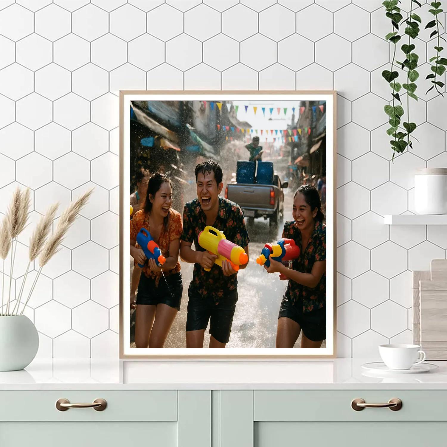 Songkran Water Street paint by number