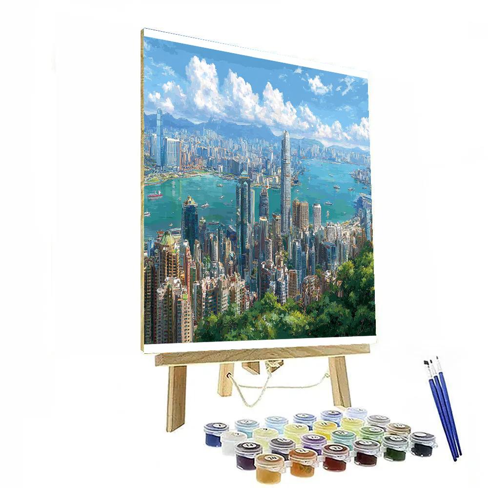 Victoria Peak Skyline View Hong Kong China Number painting