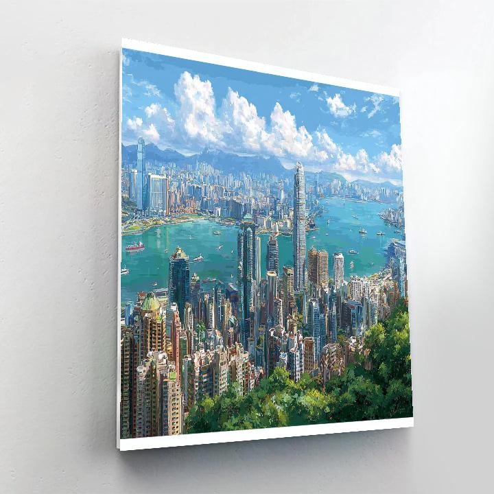 Victoria Peak Skyline View Hong Kong China Number painting