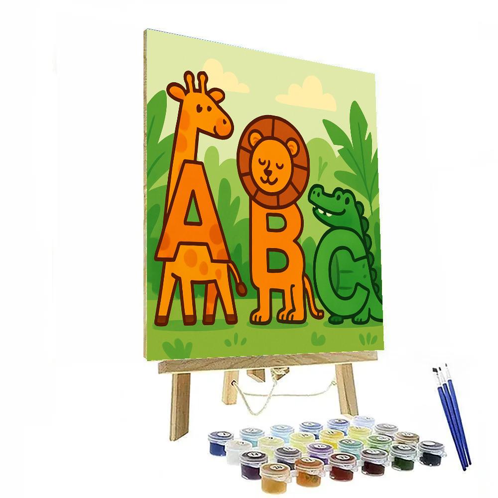 Jungle Alphabet Parade DIY paint by numbers