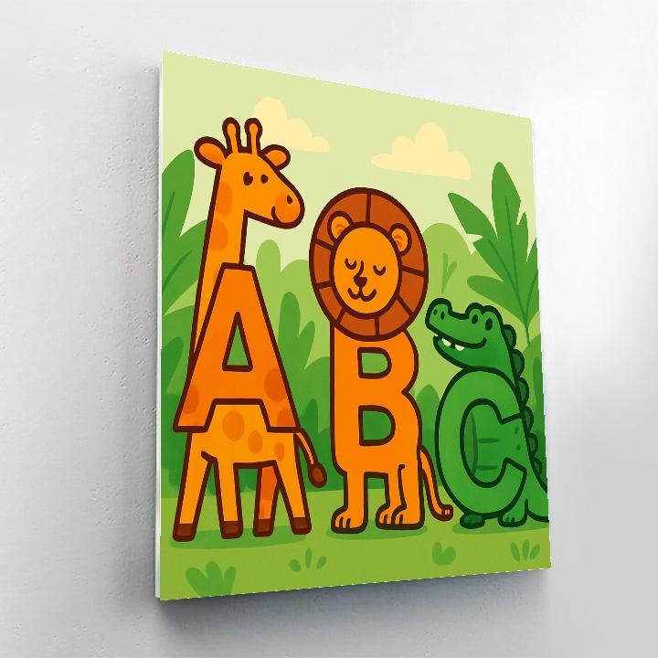 Jungle Alphabet Parade DIY paint by numbers