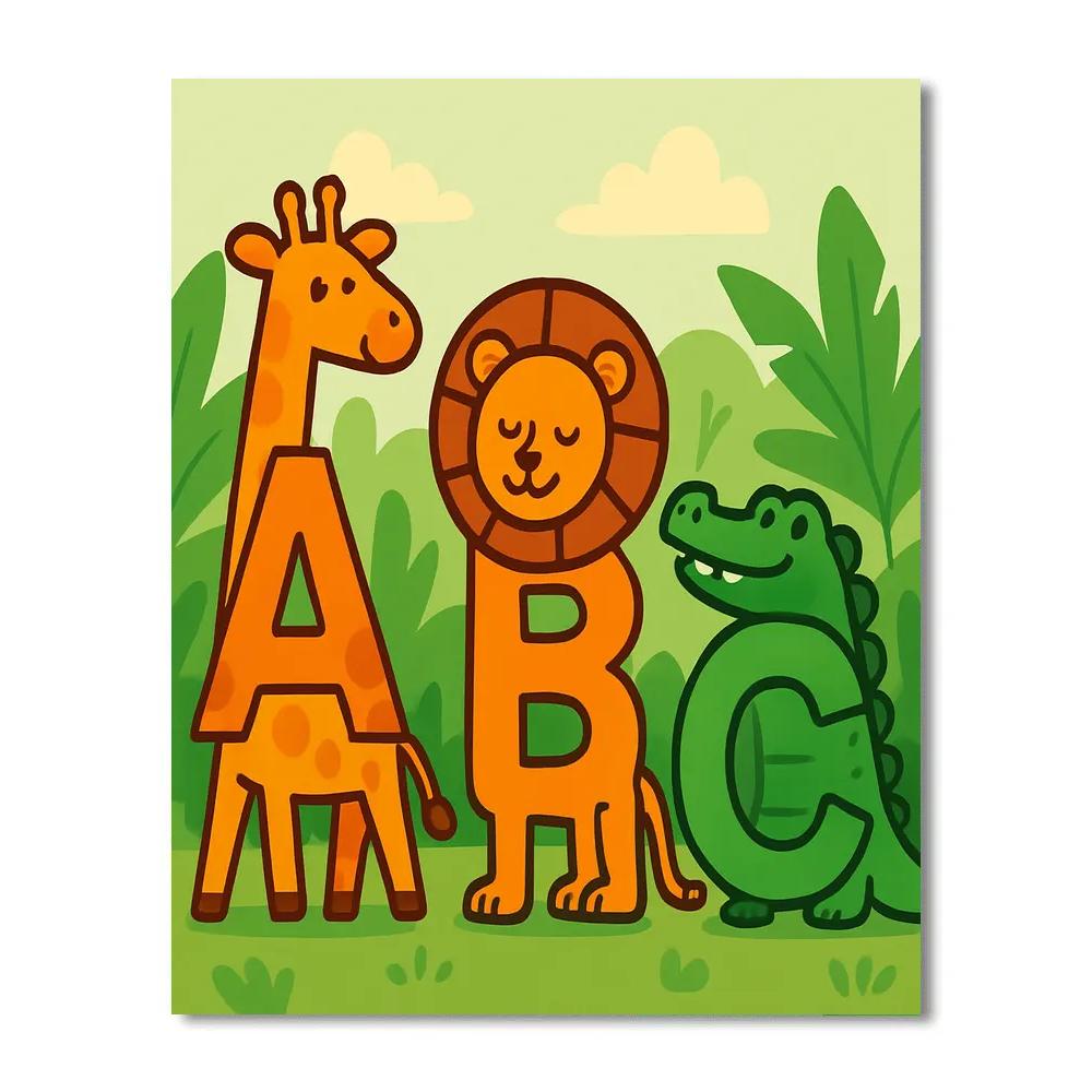 Jungle Alphabet Parade DIY paint by numbers