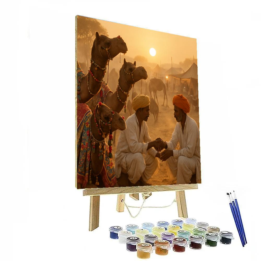 Pushkar Camel Fair Sunrise paint by numbers