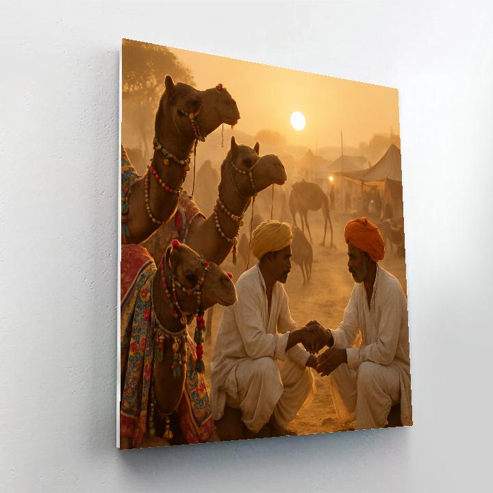 Pushkar Camel Fair Sunrise paint by numbers