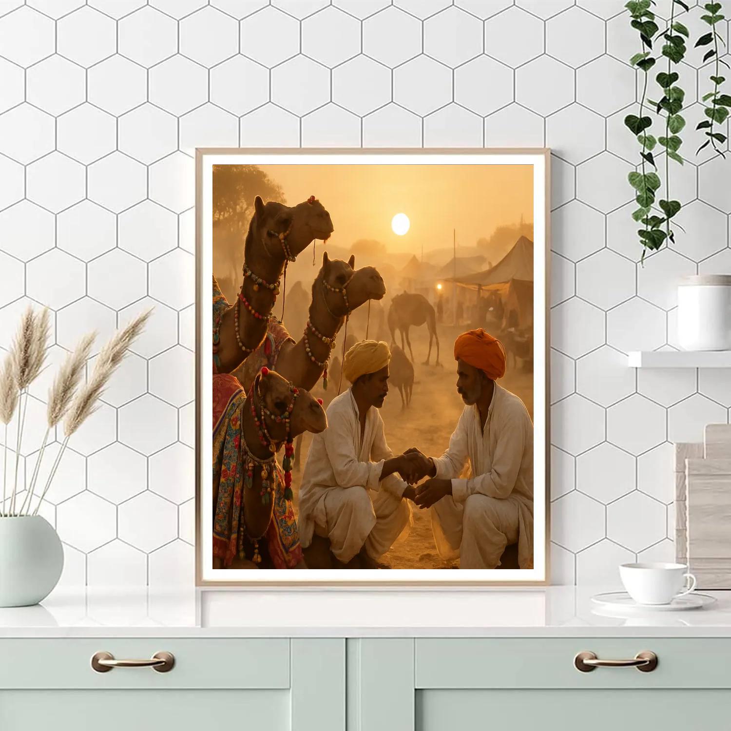 Pushkar Camel Fair Sunrise paint by numbers