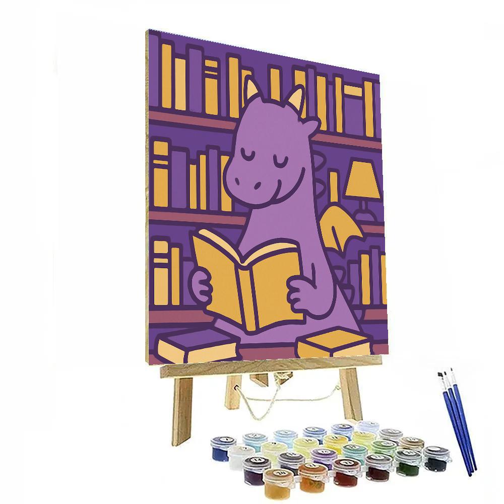 Magical Library Dragon Paint by numbers kits