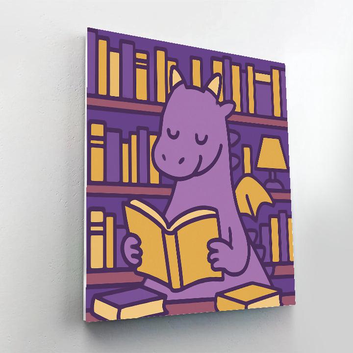Magical Library Dragon Paint by numbers kits