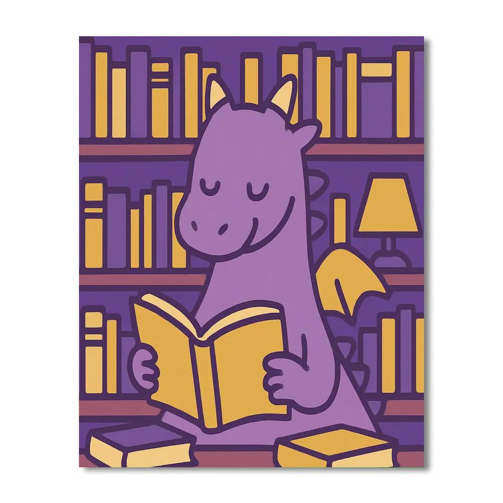Magical Library Dragon Paint by numbers kits