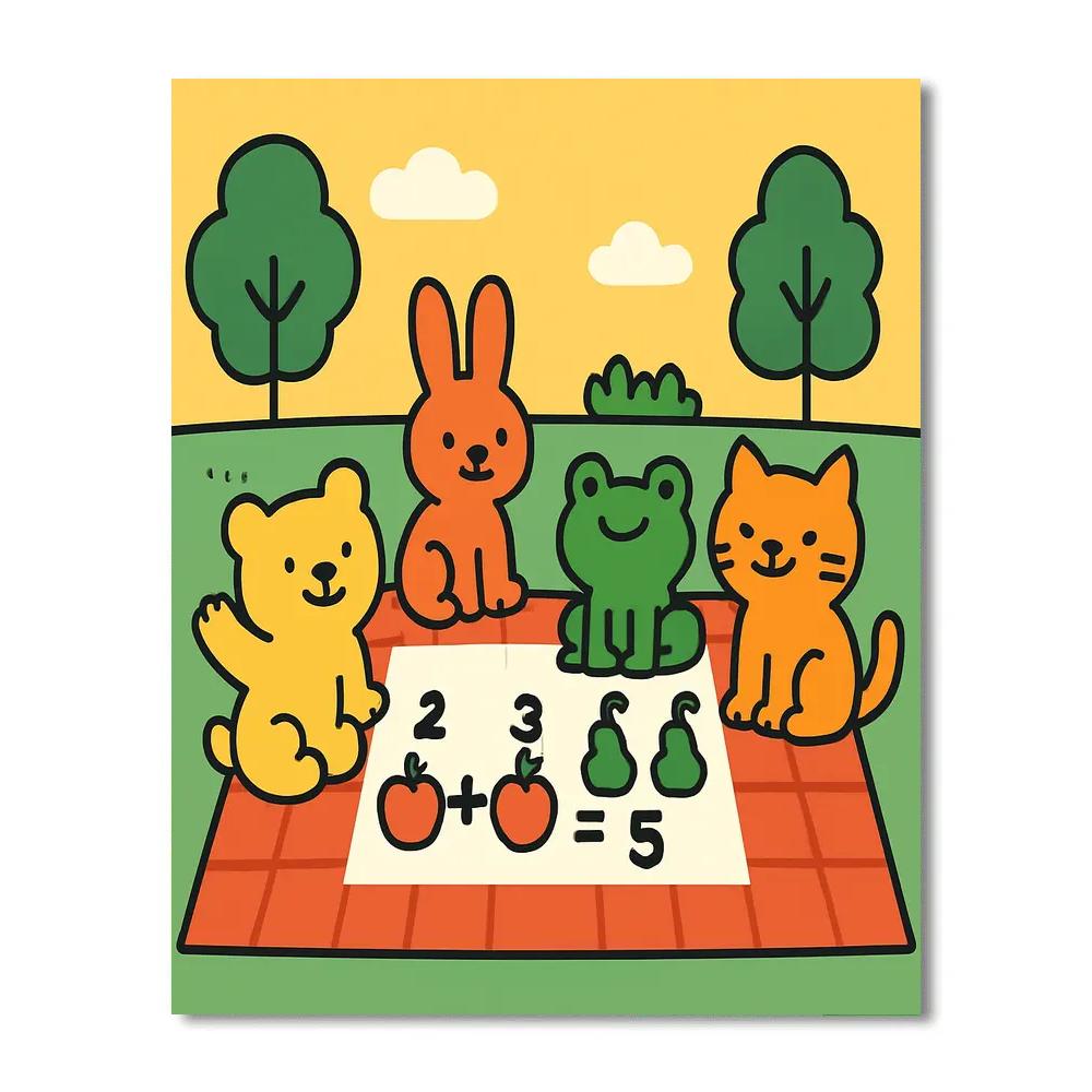 Sunny Math Picnic paint by numbers