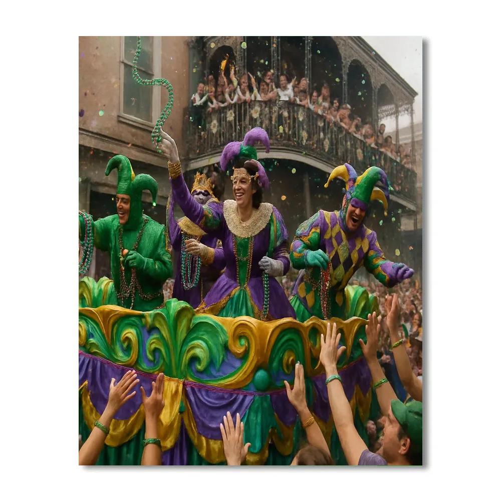 Mardi Gras Parade New Orleans Paint by numbers art