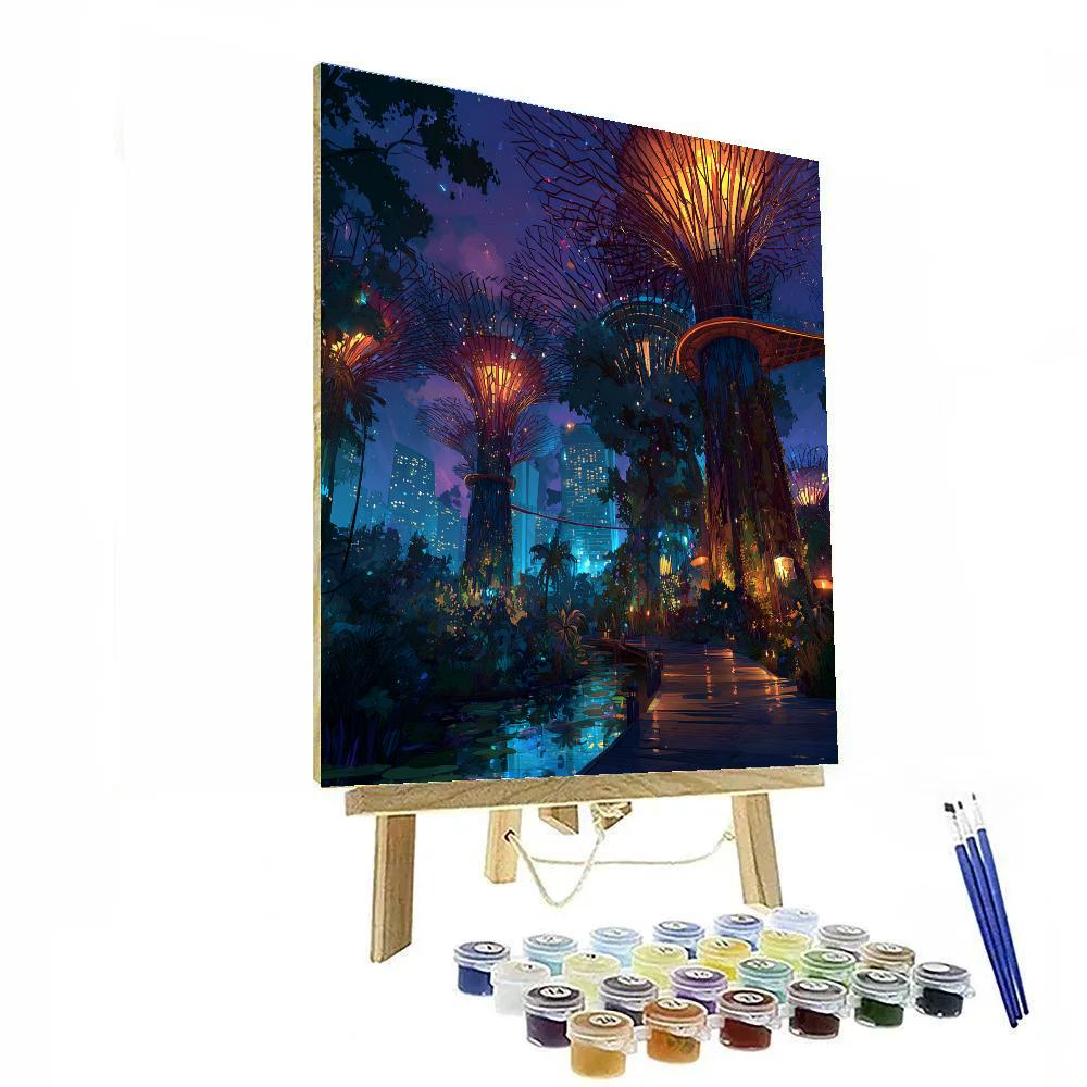 Gardens By The Bay Supertree Grove Singapore paint by color